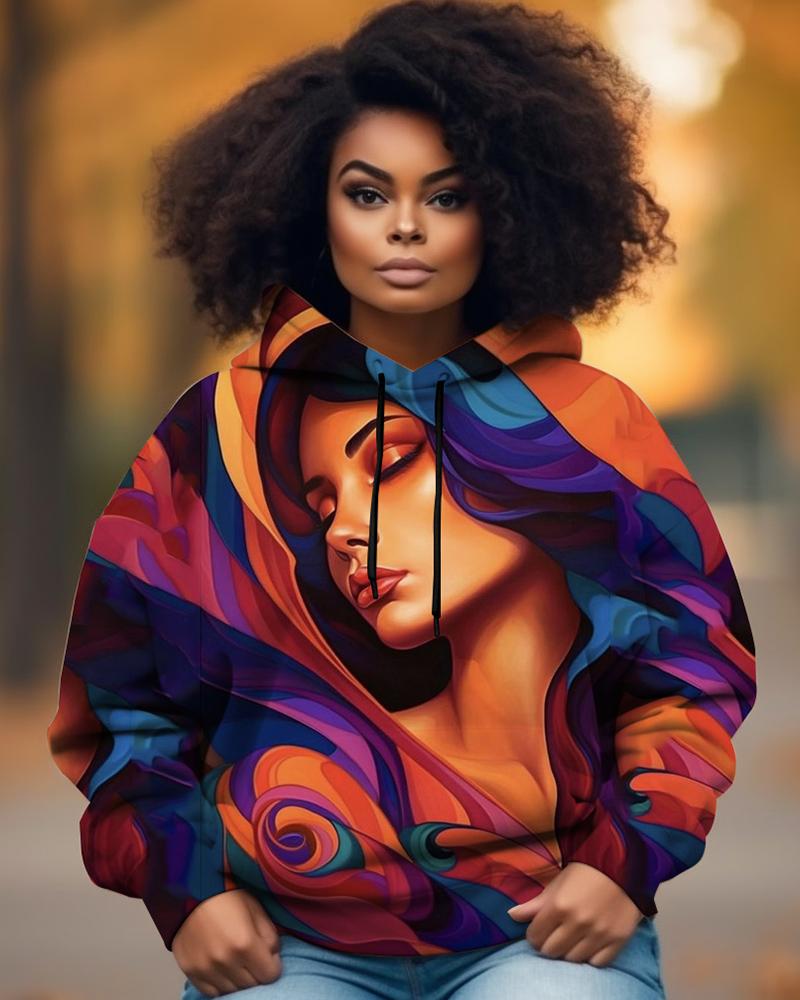 Colorful Contrasting Black Girl Personalized Printed Hoodie