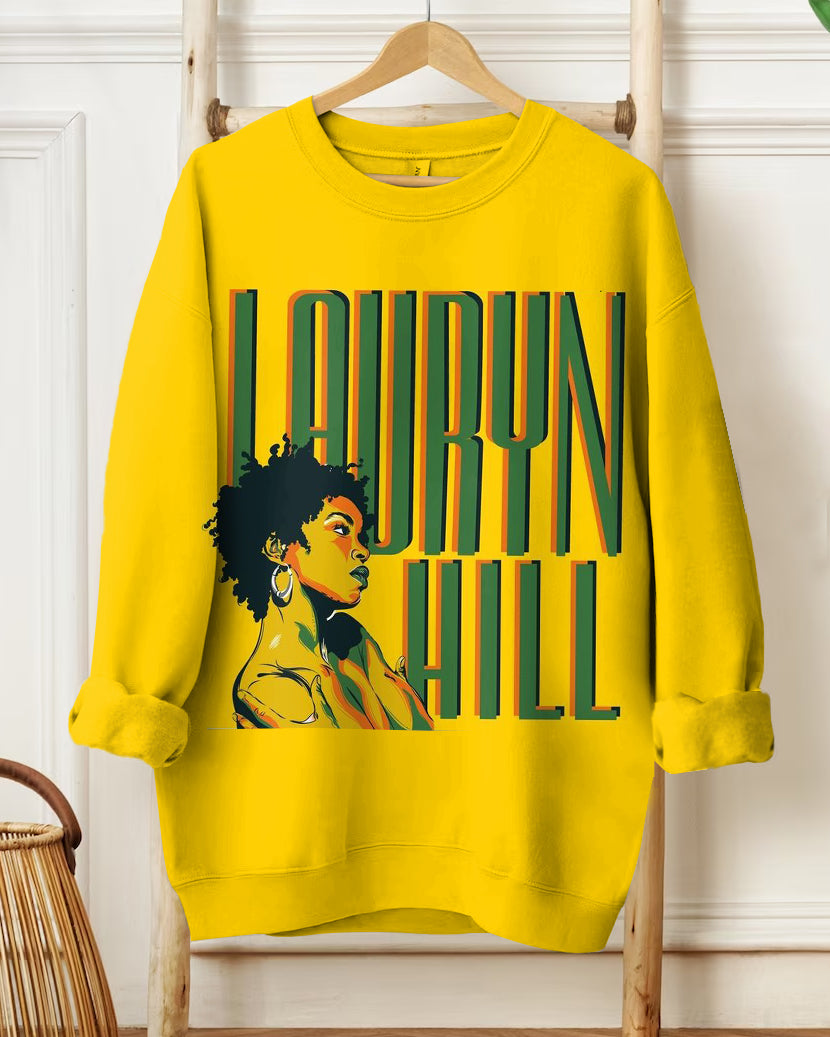 Women's Simple Daily I Always Hill Letter Print Long Sleeve Sweatshirt