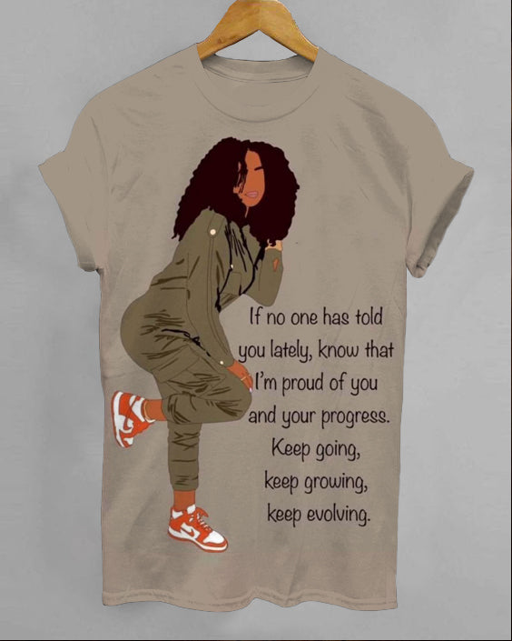 Keep Going Keep Growing Keep Evolving Crew Neck Short Sleeve T-Shirt