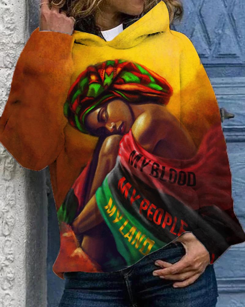 Beautiful Gorgeous Black Woman Long Sleeves Hoodie