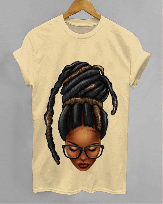 Curly Hair Glasses Woman Unisex Short Sleeve Tshirt