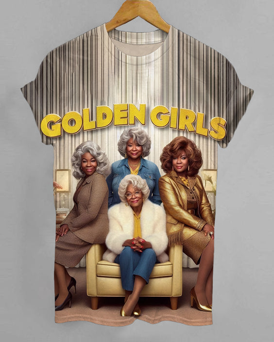 Golden Girls Print Crew Neck Short Sleeve Tshirt