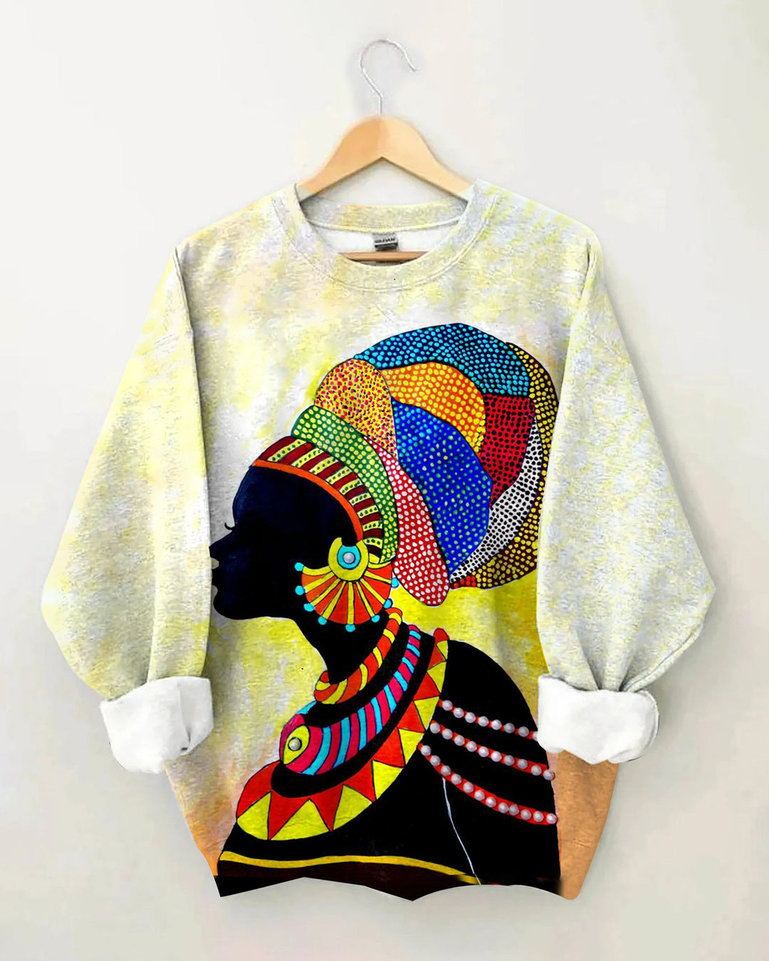 Contrast Color African Princess Long Sleeve Sweatshirt