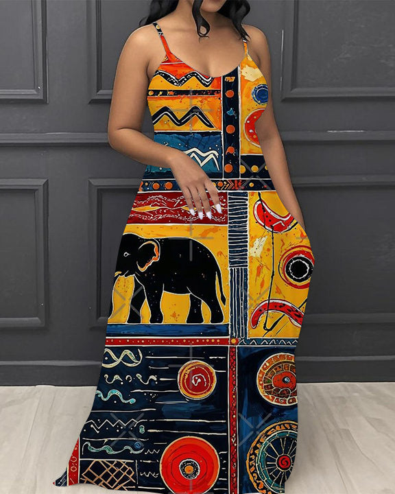 National Imprint Totem V-Neck Pocket Cami Dress