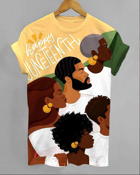 Juneteenth Holiday Time Crew Neck Short Sleeve T-shirt