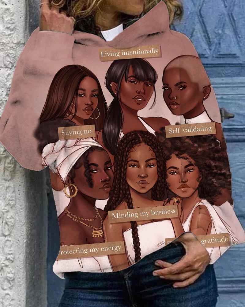 Positive Black Women Long Sleeve Hoodie