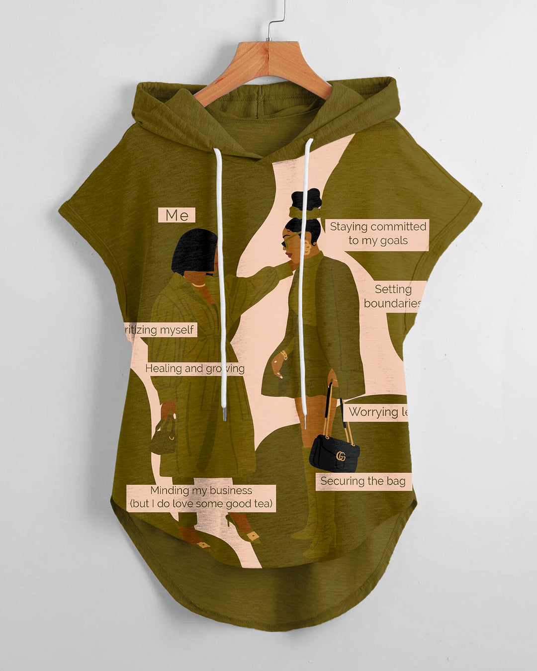 Take Care of Yourself Drawstring Hooded Tee