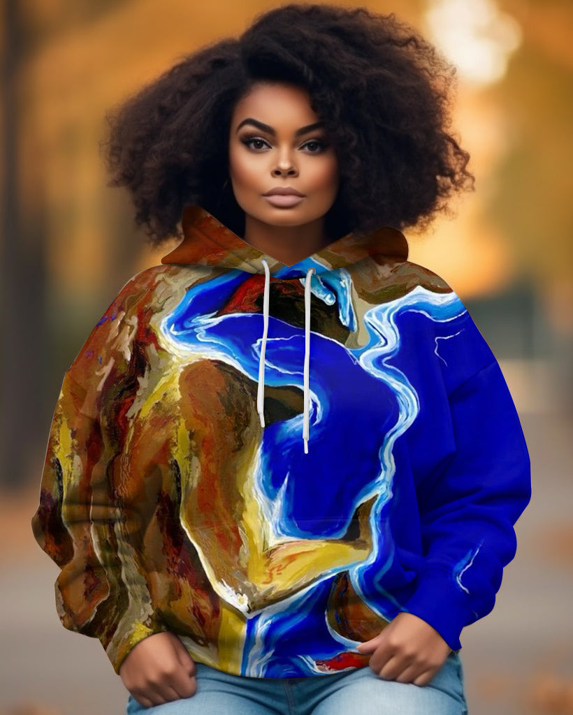 Embrace Love Oil Painting Art Long-sleeved Hoodie