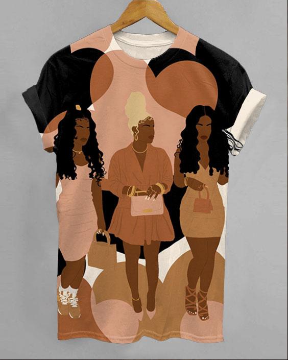 Fashionable Brown Girls Unisex Short Sleeve Tshirt