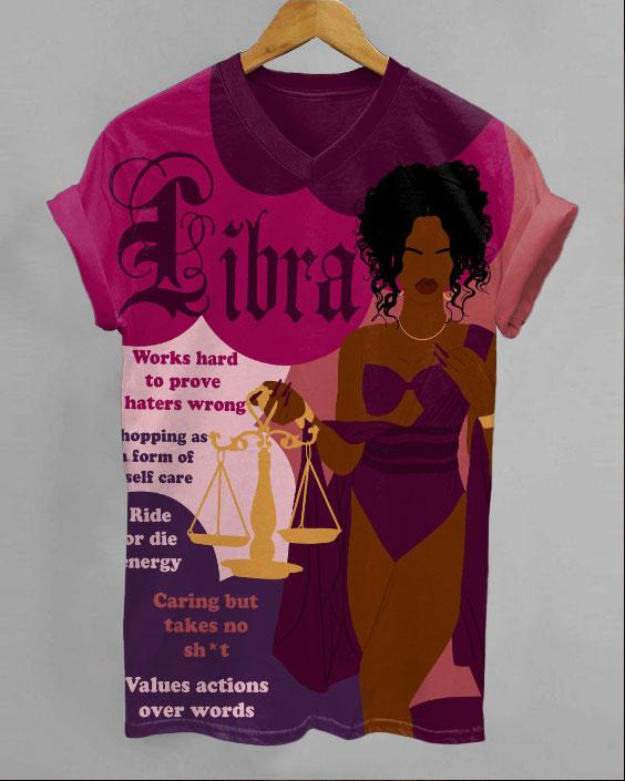 Libra Girly Season Unisex V-neck Short Sleeve Tshirt