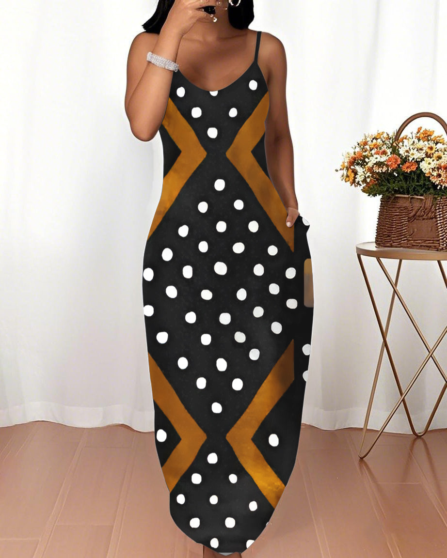 Sling African Culture Pocket Maxi Dress
