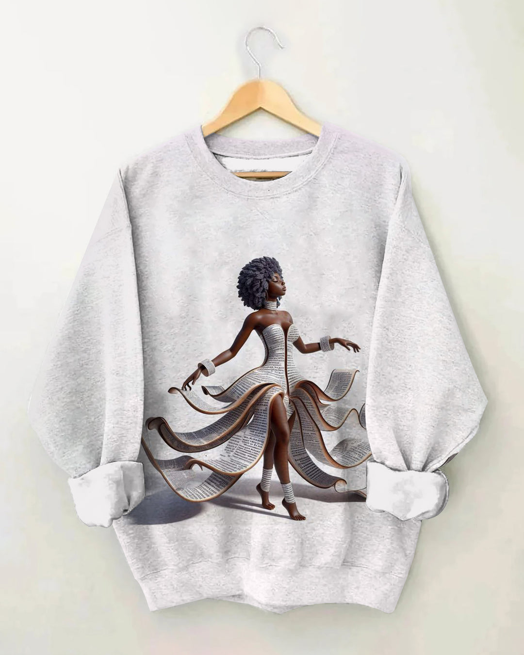 Women's Girls Scripture Skirt Art Print Long-sleeved Sweatshirt