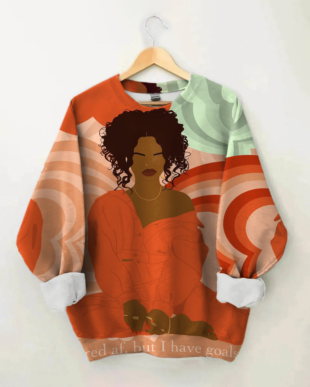 Lazy Brown Girl Long Sleeve Sweatshirt