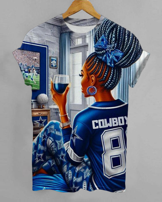 Cowboy Nation Illustration Crew Neck Short Sleeve Tshirt