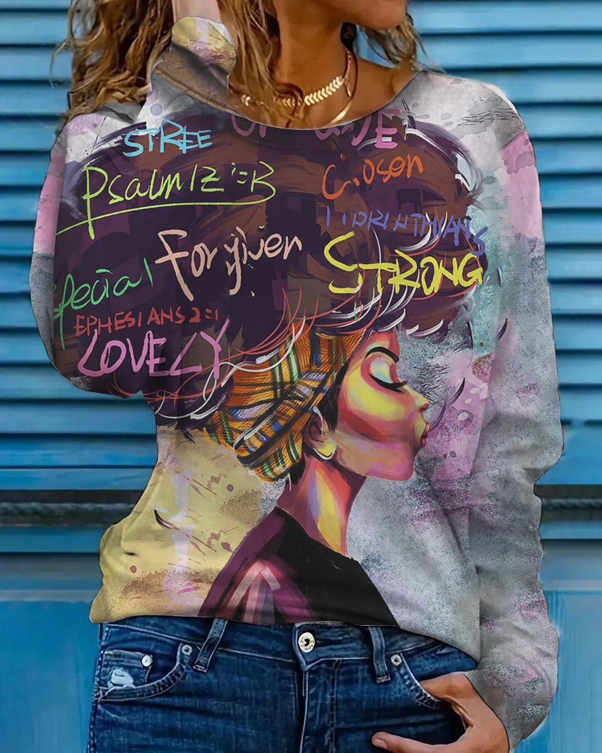 Graffiti Afro Girl Long Sleeve T-shirt