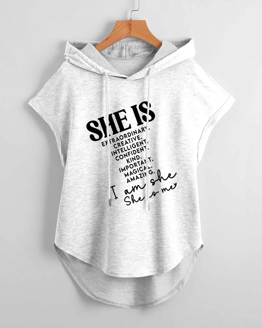 I Am She She Is Me Drawstring Hooded Tee