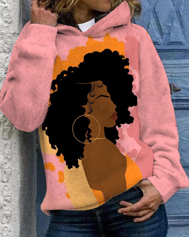 Brown Suger Girl Big Earrings Hoodie