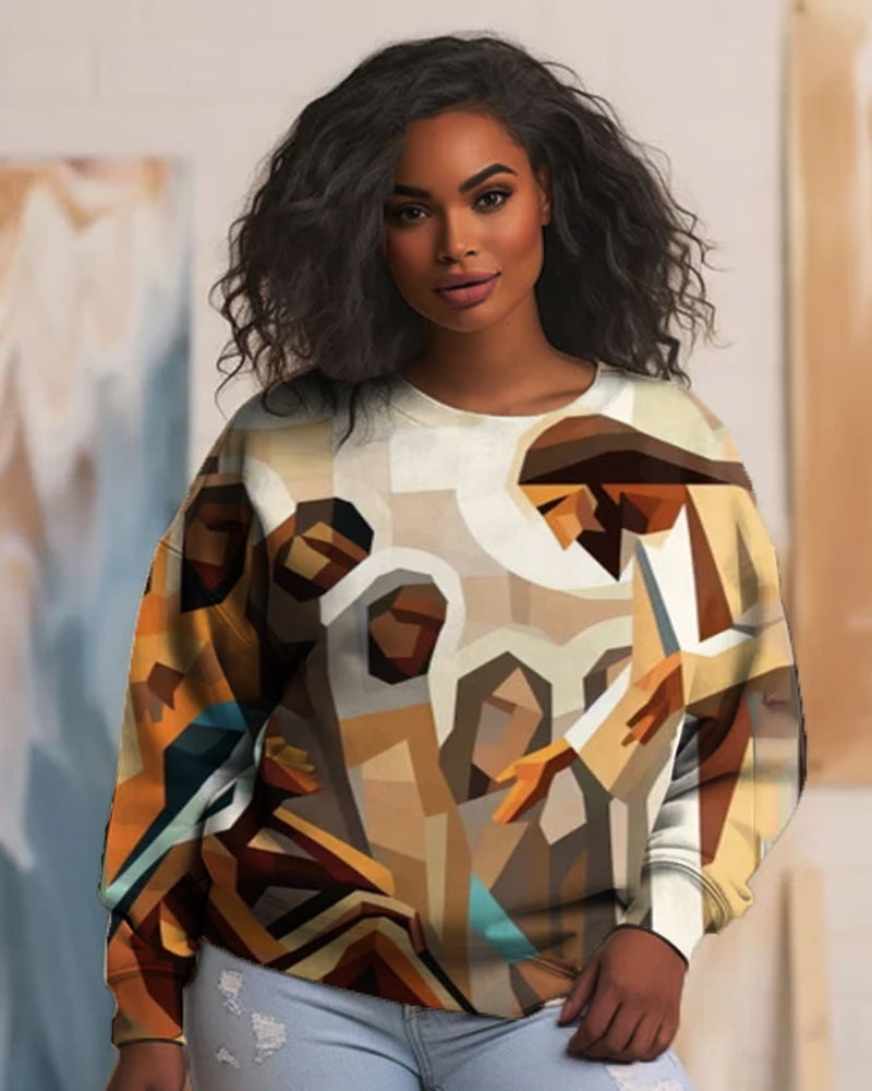 Black Faith Printed Crew-neck Sweatshirt