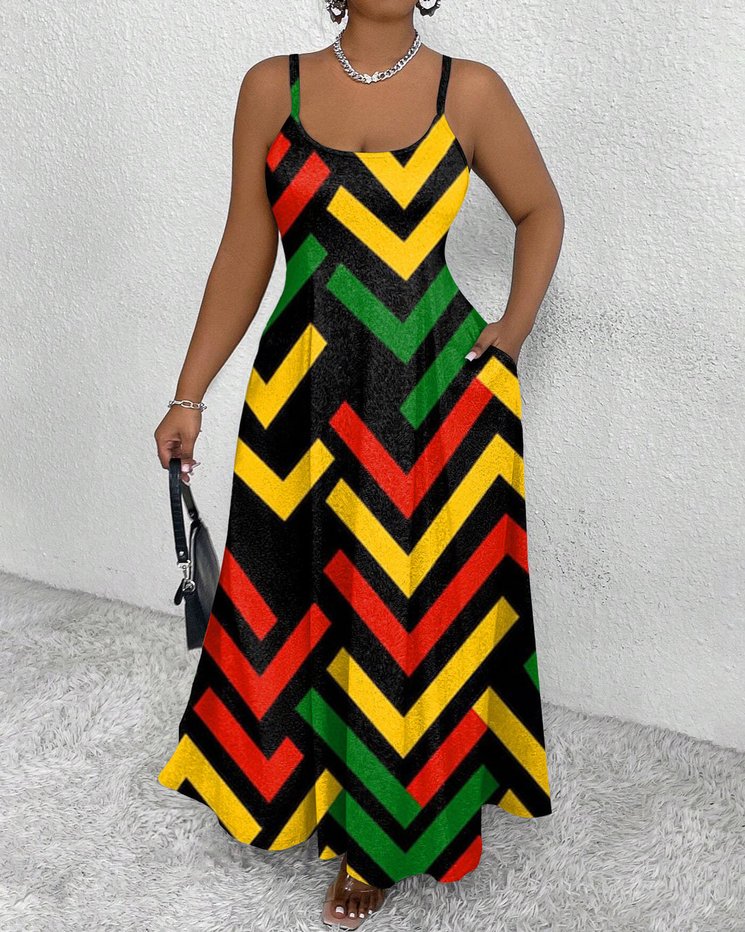 Sling Juneteenth Curve Pocket Maxi Dress