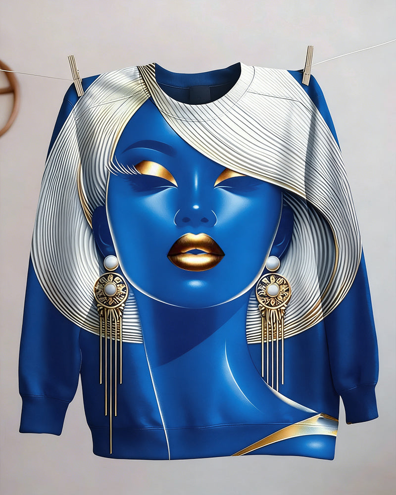 Beautiful Black Girl Crewneck Long Sleeve Sweatshirt