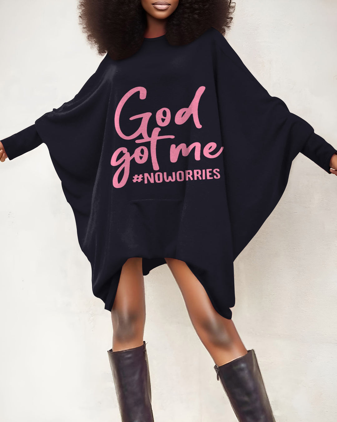 God Got Me No Worries Oversized Tunic
