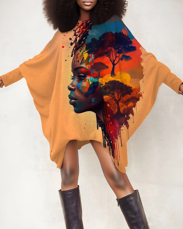 Black Women Forest Art Oversized Tunic