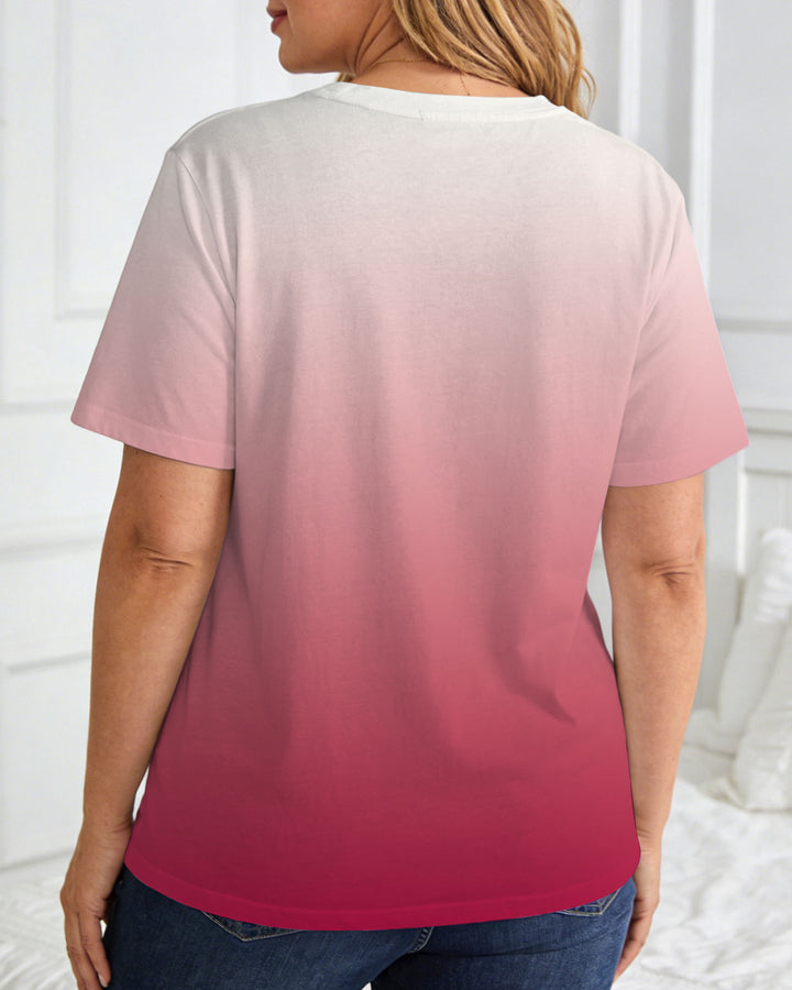 Gradient Portrait Printed Short-Sleeved T-Shirt Image