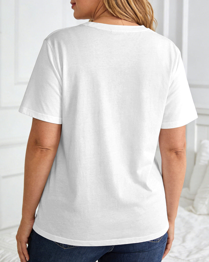 Exaggerated Portrait Print Short-sleeve T-shirt
