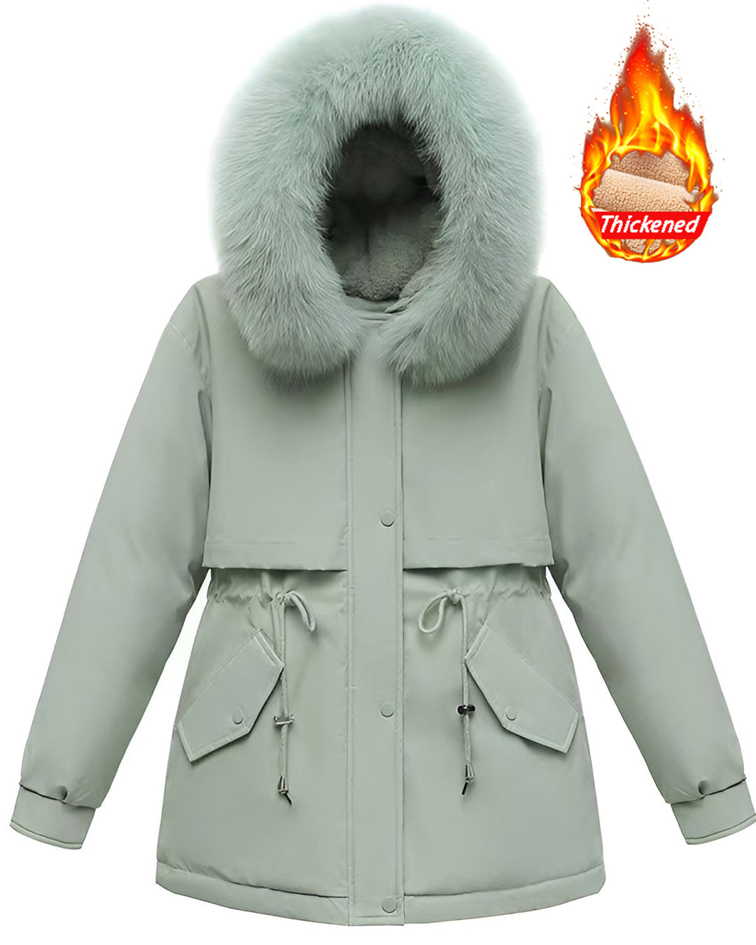 Down Cotton-padded Jacket Mid-length Loose Large Size Cotton-padded Jacket