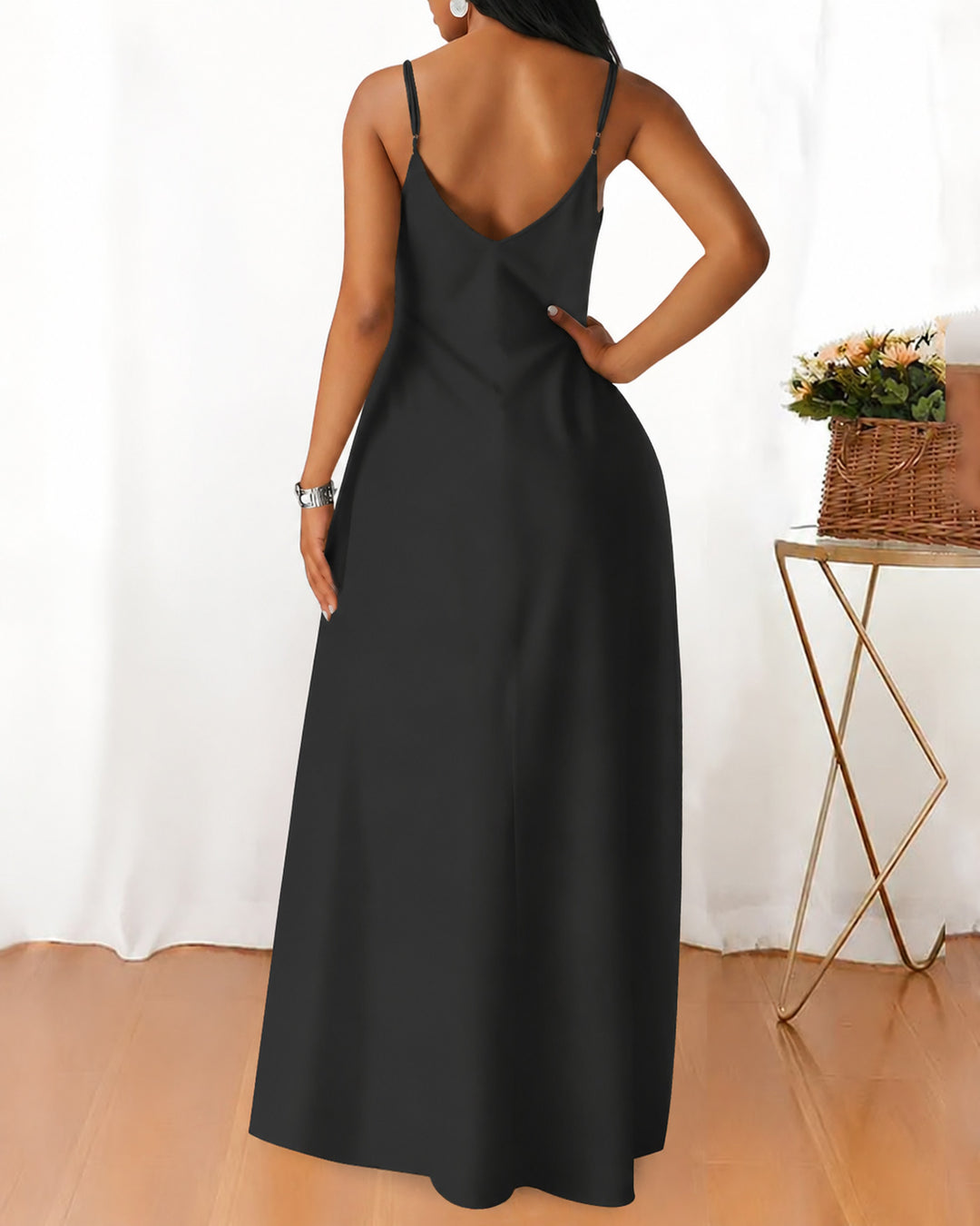 Sling The Lord Is My Shepherd Print Pocket Maxi Dress