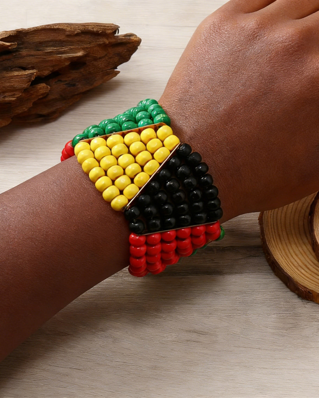 Reggae Retro Handmade Beaded Colorful Elastic Bracelet Ladies Casual Versatile Accessory Ramadan Bracelet Wristband Bangle
