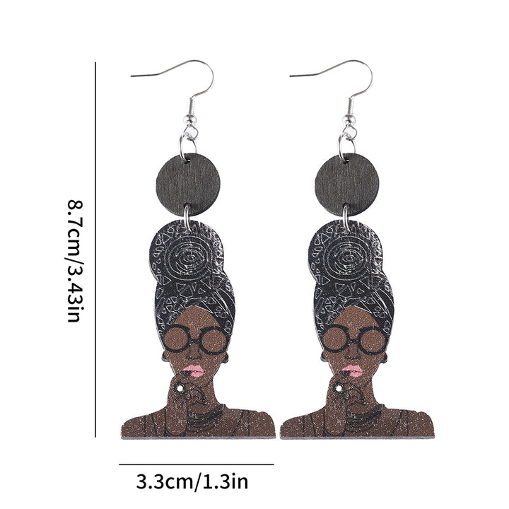 Juneteenth African Style Queen Head Pendant Earrings