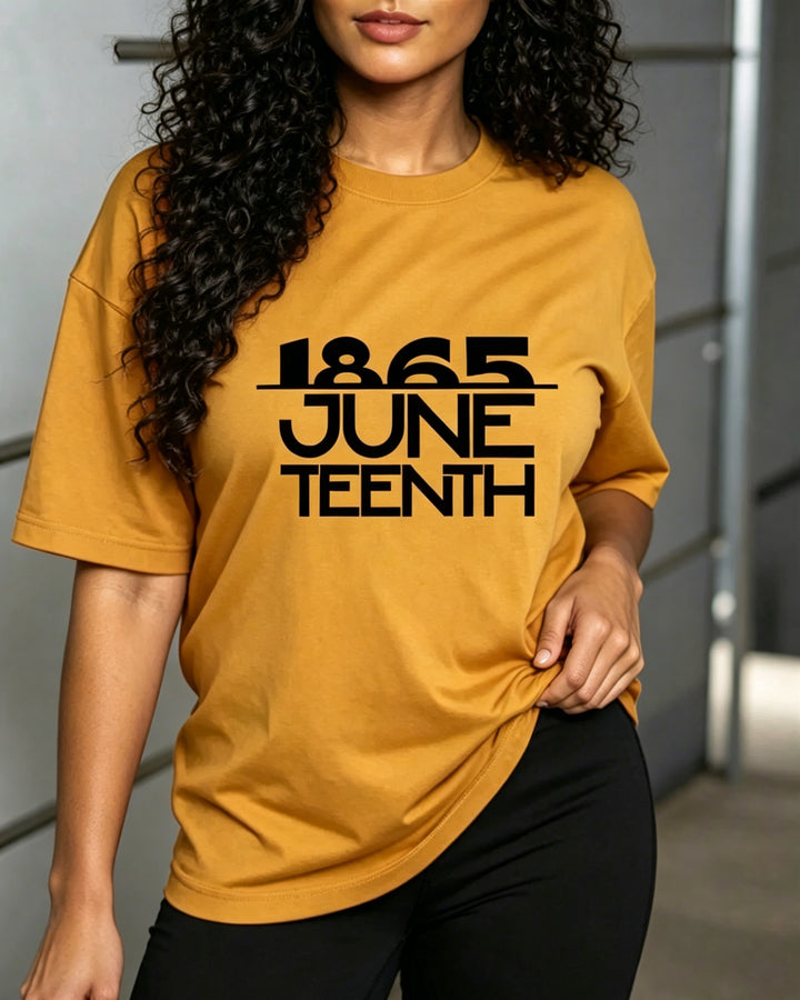 100% Cotton Juneteenth Freeish Since 1865 Crew Neck Short Sleeve Tshirt