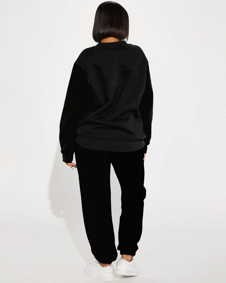 God Got Me No Worries Crew Neck Sweatshirt Two Pieces Set