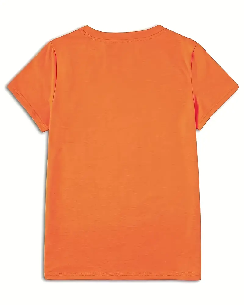 Halloween Cute Halloween Winking Pumpkin 100% Cotton Crew Neck Short Sleeve Tshirt