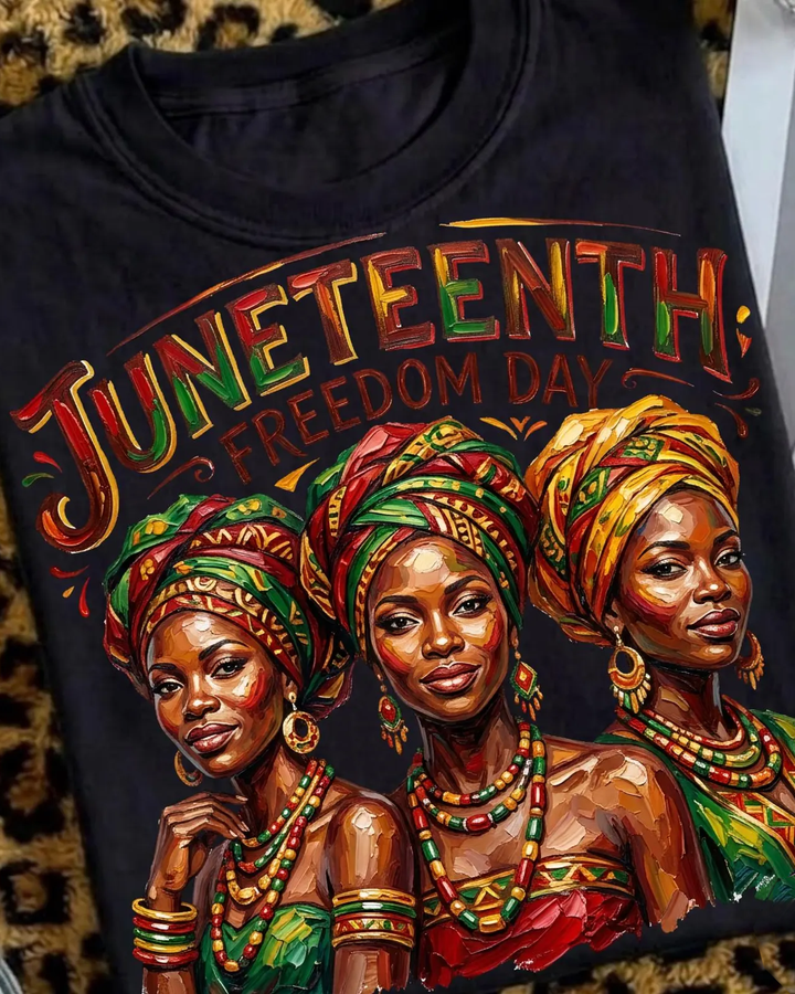 Juneteenth Freedom Day Woman Crew Neck Short Sleeve Tshirt