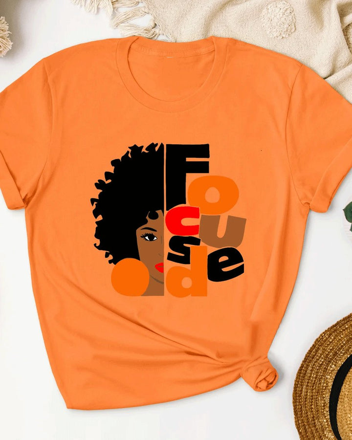Focused Black Girl Melanin Short Sleeve Tshirt