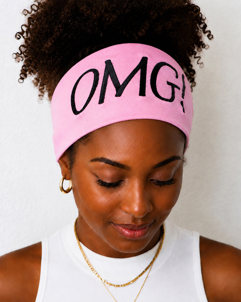 100% Embroidered Letter Wide Stretch Headband