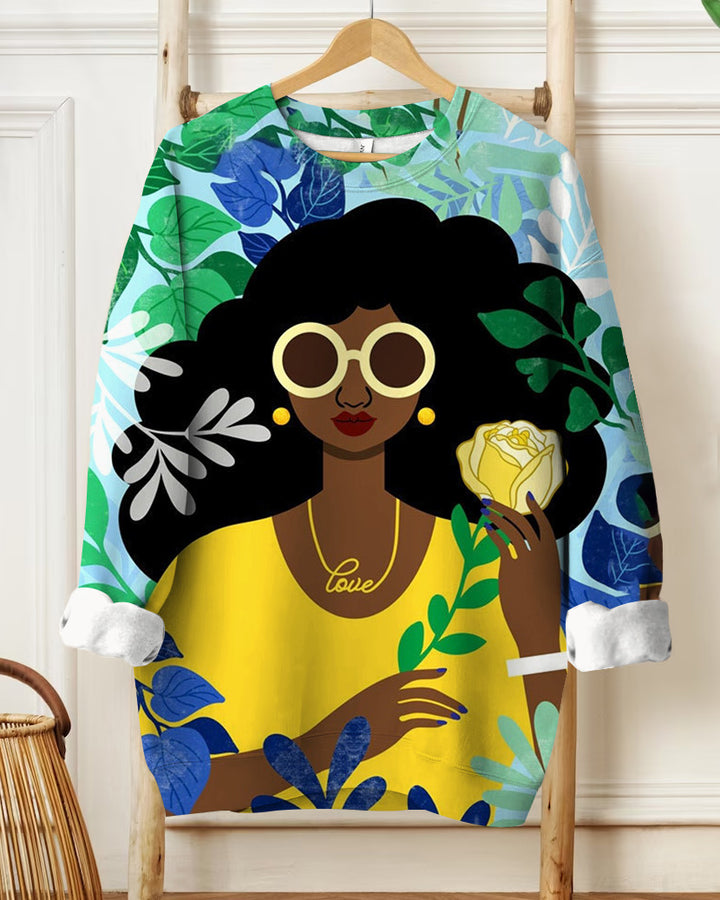 Gold And Yellow Rose Art Print Long Sleeve Sweatshirt