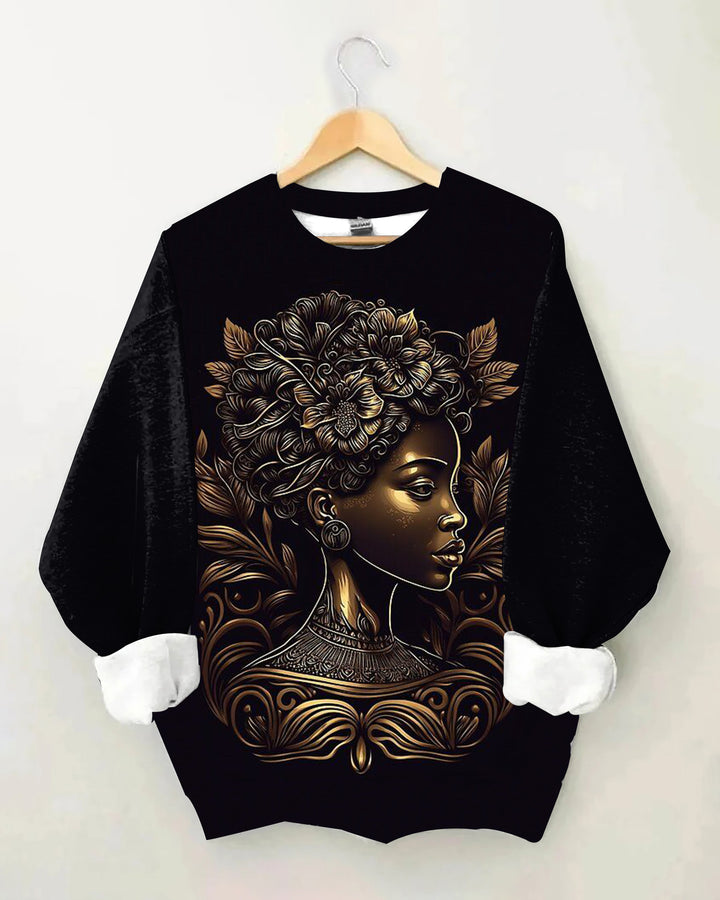 Metallic Art Portrait Crewneck Sweatshirt