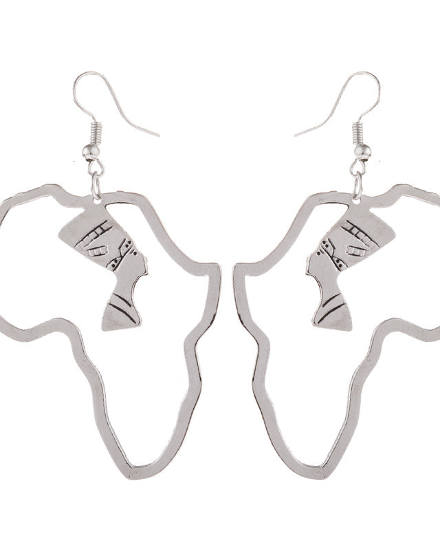 Egyptian Queen African Map Earrings