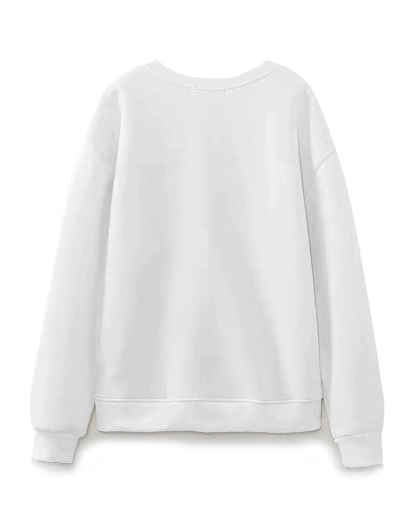 Purple Butterfly Cartoon Girl Crewneck Sweatshirt