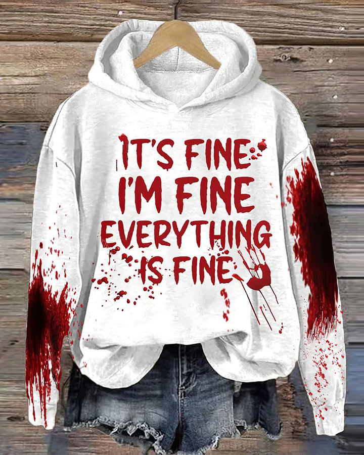 It'S Fine Everyting Is Fine Halloween Long-sleeved Hoodie