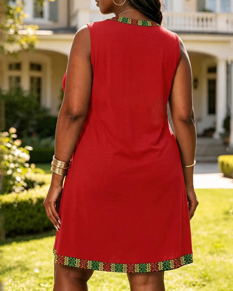 Juneteenth 1865 Black Power V-neck Mini Dress With Pocket