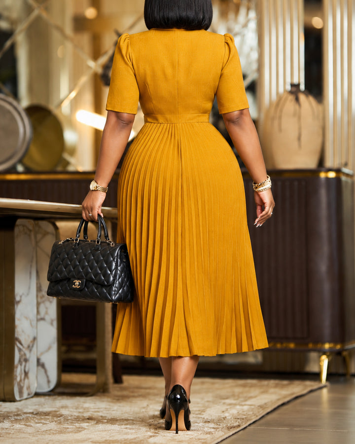 Blazer Pleated Midi Business Dress