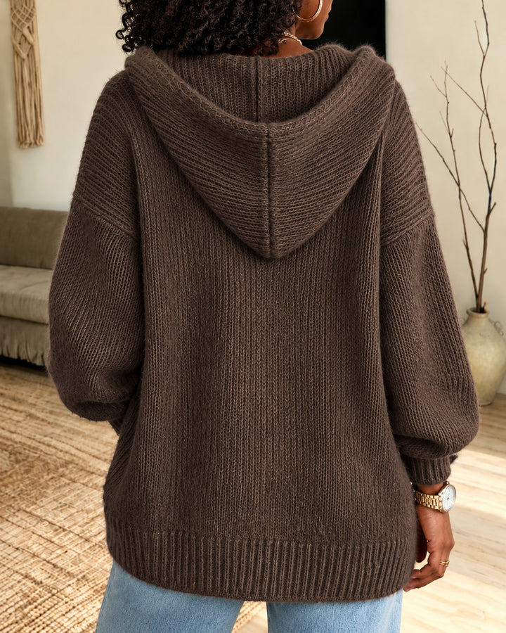Women's Oversized Hooded Chunky Knit Cardigan