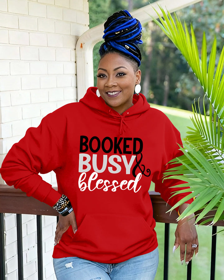 Booked Busy and Blessed Long Sleeve Hoodies
