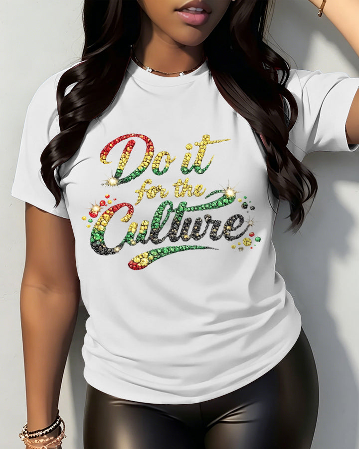 100% Cotton Do It for The Culture Crew Neck Short Sleeve Tshirt-Juneteenth Shirt, Black Independence Day T-Shirt, African American Shirts,Black Lives Matter Shirt