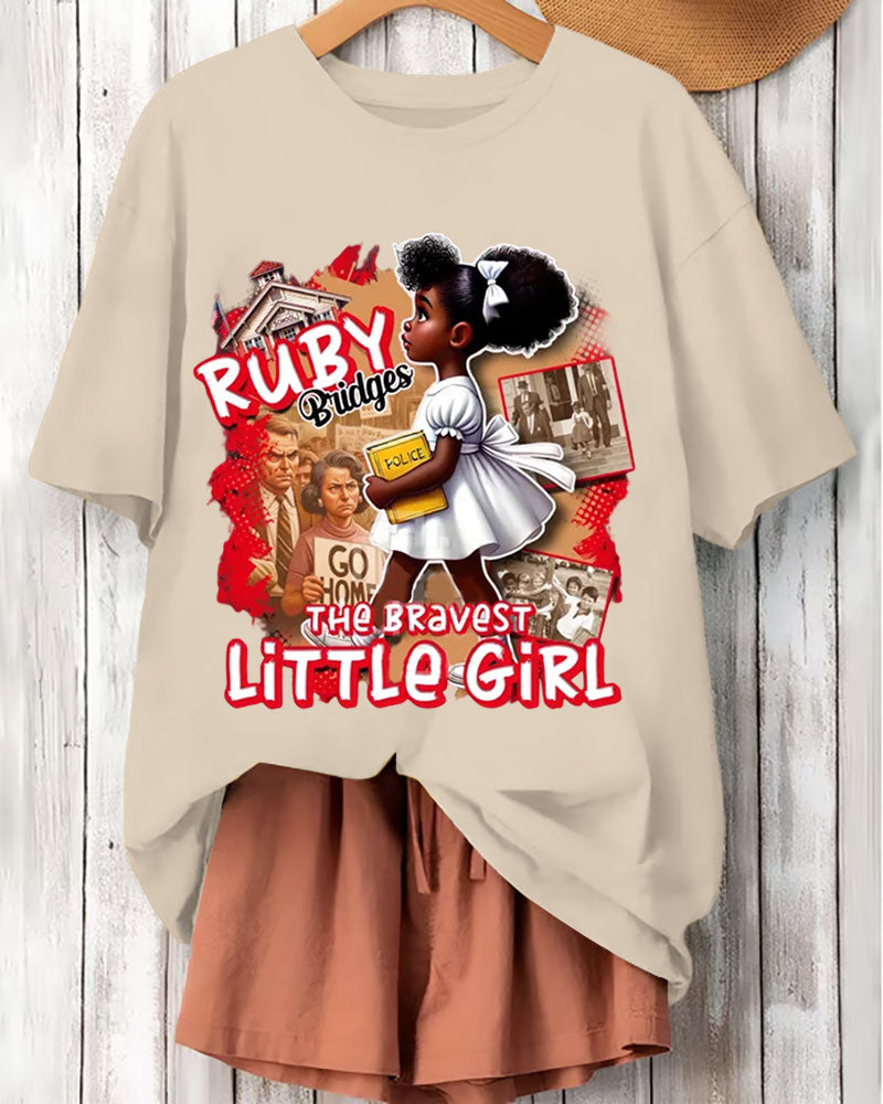 Ruby Bridges The Bravest Little Girl Prints Cotton Short Sleeve Tshirt