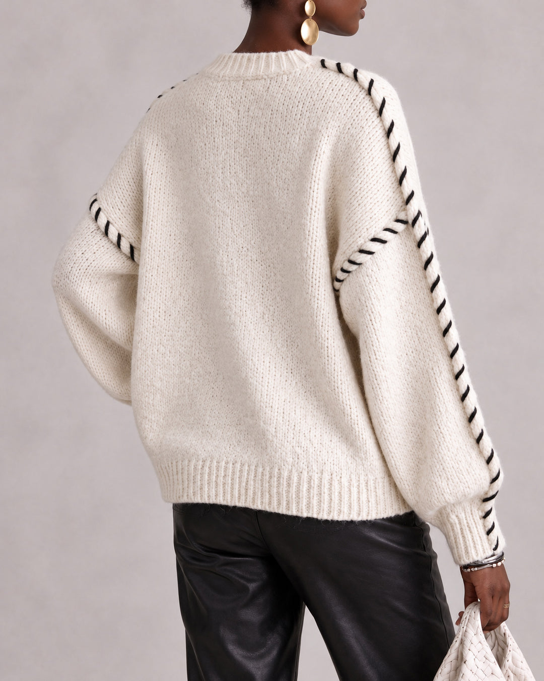 Women's Oversized Crew Neck Chunky Knit Sweater